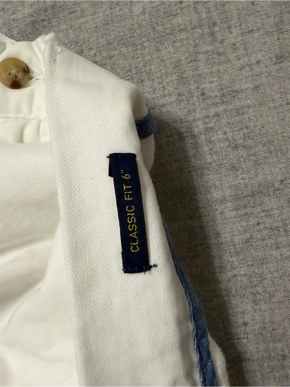Ralph Lauren White Cotton Flat Front Shorts